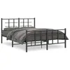 Image de vidaXL Cadre de lit métal sans matelas avec pied de lit noir 140x190cm