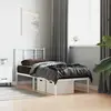 Image de vidaXL Cadre de lit métal sans matelas avec tête de lit blanc 75x190cm