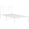 Image de vidaXL Cadre de lit métal sans matelas avec tête de lit blanc 90x200cm