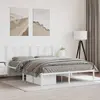 Image de vidaXL Cadre de lit métal sans matelas et tête de lit blanc 150x200 cm