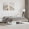 Image de vidaXL Cadre de lit métal sans matelas et tête de lit blanc 160x200 cm