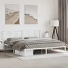 Image de vidaXL Cadre de lit métal sans matelas et tête de lit blanc 193x203 cm