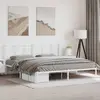 Image de vidaXL Cadre de lit métal sans matelas et tête de lit blanc 200x200 cm