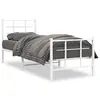 Image de vidaXL Cadre de lit métal sans matelas avec pied de lit blanc 75x190cm