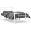 Image de vidaXL Cadre de lit métal sans matelas et pied de lit blanc 107x203 cm