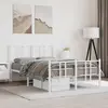Image de vidaXL Cadre de lit métal sans matelas et pied de lit blanc 120x200 cm