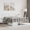 Image de vidaXL Cadre de lit métal sans matelas et pied de lit blanc 140x190 cm