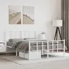 Image de vidaXL Cadre de lit métal sans matelas et pied de lit blanc 140x200 cm