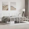 Image de vidaXL Cadre de lit métal sans matelas et pied de lit blanc 193x203 cm