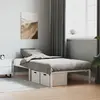 Image de vidaXL Cadre de lit en métal sans matelas blanc 107x203 cm