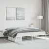 Image de vidaXL Cadre de lit métal sans matelas blanc 200x200 cm