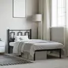 Image de vidaXL Cadre de lit métal sans matelas avec tête de lit noir 90x200 cm