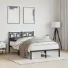 Image de vidaXL Cadre de lit métal sans matelas avec tête de lit noir 120x190cm