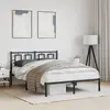Image de vidaXL Cadre de lit métal sans matelas avec tête de lit noir 135x190cm