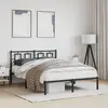 Image de vidaXL Cadre de lit métal sans matelas avec tête de lit noir 140x190cm