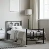 Image de vidaXL Cadre de lit métal sans matelas avec pied de lit noir 75x190 cm