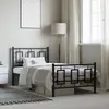Image de vidaXL Cadre de lit métal sans matelas avec pied de lit noir 90x200 cm