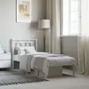 Image de vidaXL Cadre de lit métal sans matelas avec tête de lit blanc 75x190cm