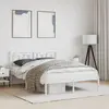 Image de vidaXL Cadre de lit métal sans matelas et tête de lit blanc 135x190 cm