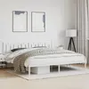 Image de vidaXL Cadre de lit métal sans matelas et tête de lit blanc 200x200 cm