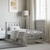 Image de vidaXL Cadre de lit métal sans matelas avec pied de lit blanc 80x200cm