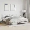 Image de vidaXL Cadre de lit métal sans matelas et pied de lit blanc 183x213 cm
