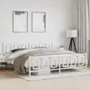 Image de vidaXL Cadre de lit métal sans matelas et pied de lit blanc 193x203 cm