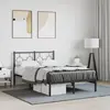 Image de vidaXL Cadre de lit métal sans matelas avec tête de lit noir 120x190cm