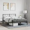 Image de vidaXL Cadre de lit métal sans matelas avec tête de lit noir 135x190cm