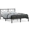 Image de vidaXL Cadre de lit métal sans matelas avec tête de lit noir 140x200cm