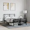Image de vidaXL Cadre de lit métal sans matelas avec pied de lit noir 120x190cm