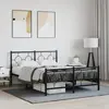 Image de vidaXL Cadre de lit métal sans matelas avec pied de lit noir 140x190cm