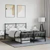 Image de vidaXL Cadre de lit métal sans matelas avec pied de lit noir 140x200cm