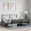 Image de vidaXL Cadre de lit métal sans matelas avec pied de lit noir 150x200cm