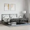 Image de vidaXL Cadre de lit métal sans matelas avec pied de lit noir 183x213cm