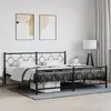 Image de vidaXL Cadre de lit métal sans matelas avec pied de lit noir 193x203cm