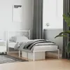 Image de vidaXL Cadre de lit métal sans matelas avec tête de lit blanc 90x200cm