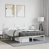 Image de vidaXL Cadre de lit métal sans matelas et tête de lit blanc 140x200 cm
