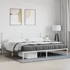 Image de vidaXL Cadre de lit métal sans matelas et tête de lit blanc 200x200 cm