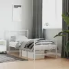 Image de vidaXL Cadre de lit métal sans matelas avec pied de lit blanc 80x200cm