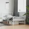Image de vidaXL Cadre de lit métal sans matelas et pied de lit blanc 100x190 cm