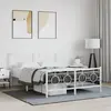 Image de vidaXL Cadre de lit métal sans matelas et pied de lit blanc 135x190 cm