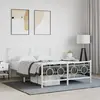 Image de vidaXL Cadre de lit métal sans matelas et pied de lit blanc 140x200 cm