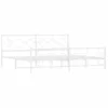 Image de vidaXL Cadre de lit métal sans matelas et pied de lit blanc 200x200 cm