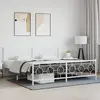 Image de vidaXL Cadre de lit métal sans matelas et pied de lit blanc 200x200 cm