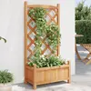 Image de vidaXL Jardinière avec treillis marron bois massif de sapin