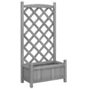 Image de vidaXL Jardinière avec treillis gris 55x29,5x110 cm bois massif de sapin