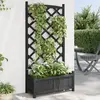 Image de vidaXL Jardinière avec treillis noir 75x35x150 cm bois massif de sapin