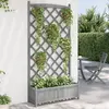 Image de vidaXL Jardinière avec treillis gris bois massif de sapin