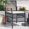 Image de vidaXL Chaises de jardin coussins lot de 2 noir résine tressée acacia